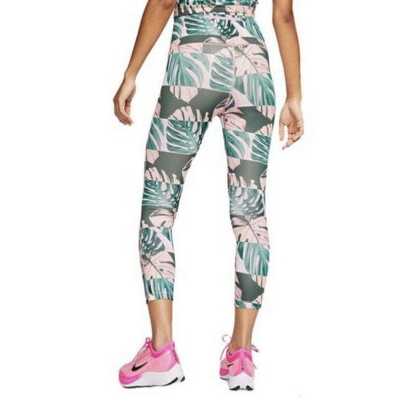 Nike Floral Multicolor Fast Crop Runway Women Leggings Women's Extra Small NWT - Picture 2 of 7
